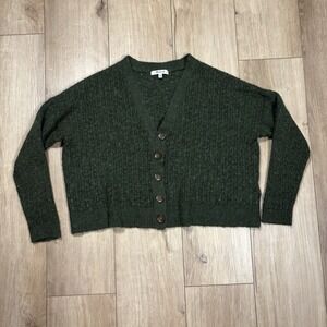 Madewell Alpaca Blend Mayfair Olive Green. Sweater Oversized Cardigan XS